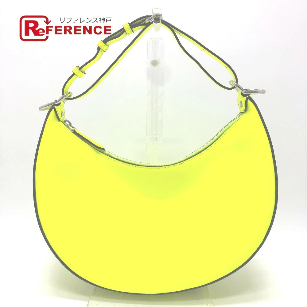 Fendi Graphic Hobo Bag Shoulder Leather Yellow